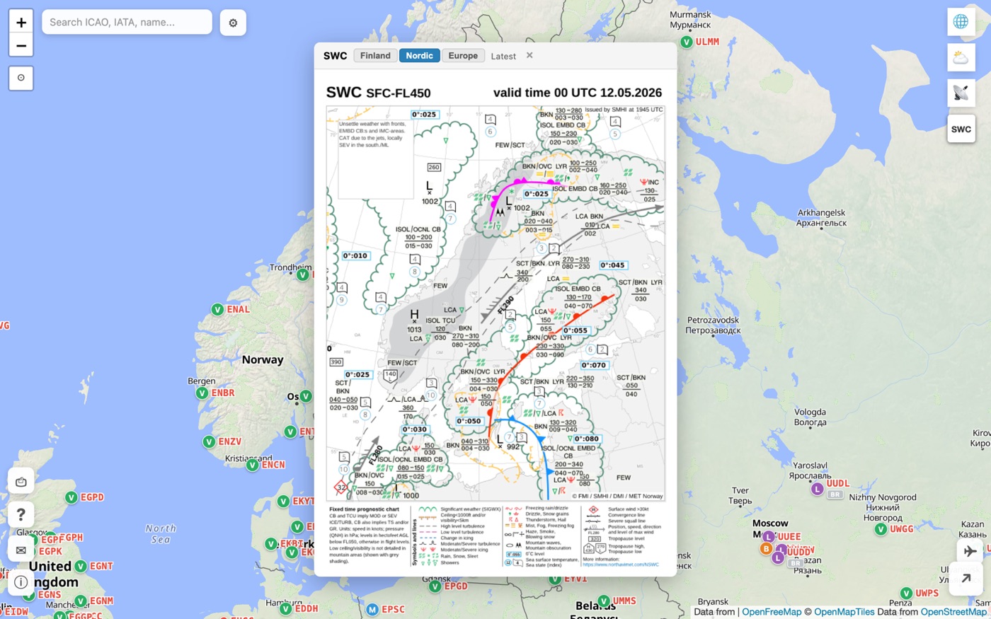 Significant Weather Chart (SWC) view