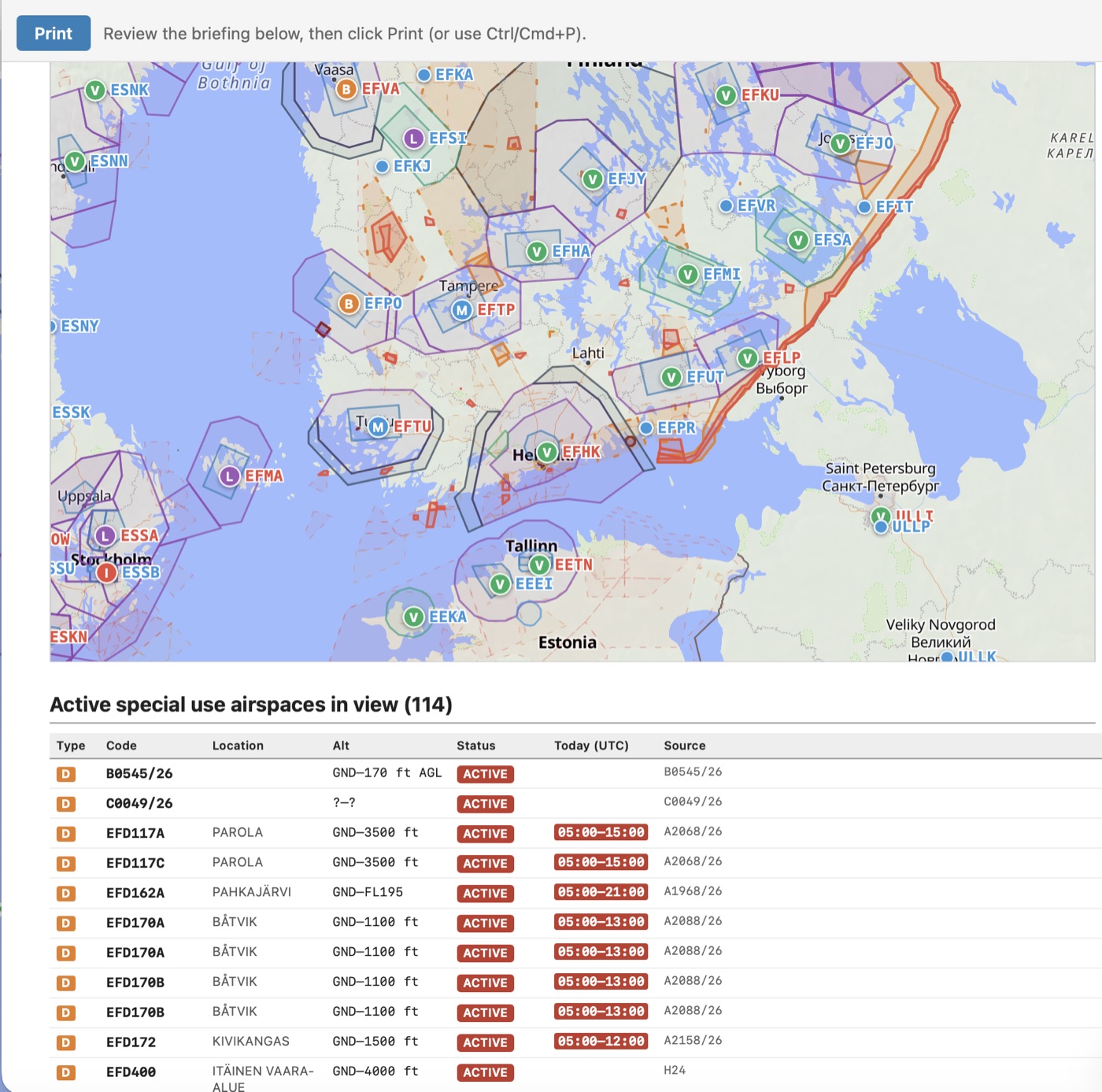 Aircraft Log and Pilot Logbook: tabular entries